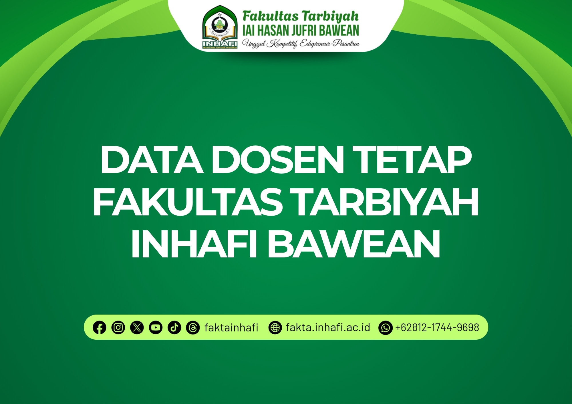 Data Dosen Tetap Fakultas Tarbiyah